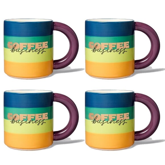 Tabitha Brown Coffee Business Stoneware Mugs 15 oz Set of 4 - Brand New - Picture 1 of 4